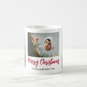メリークリスマス3フォトコラージギフト コーヒーマグカップ (中央)