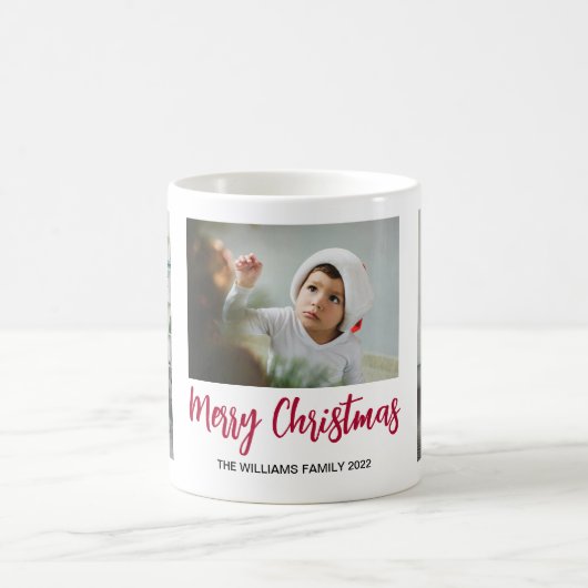 メリークリスマス3フォトコラージギフト コーヒーマグカップ (中央)