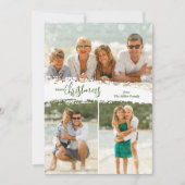 メリークリスマス3フォトコラージホリデーカード シーズンカード (正面)