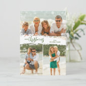 メリークリスマス3フォトコラージホリデーカード シーズンカード (スタンド正面)