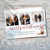 メリークリスマス3フォトコラージュウィンターキツネ シーズンカード