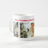 メリークリスマス3フォトコラージュスタイリッシュ休日 コーヒーマグカップ (正面左)