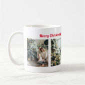 メリークリスマス3フォトコラージュスタイリッシュ休日 コーヒーマグカップ (左)