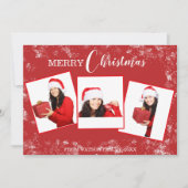 メリークリスマス3フォトコラージュホリデーカード シーズンカード (正面)