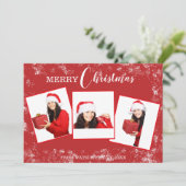メリークリスマス3フォトコラージュホリデーカード シーズンカード (スタンド正面)