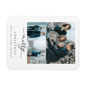 メリークリスマス3フォトコラージュモダンシック マグネット (横)