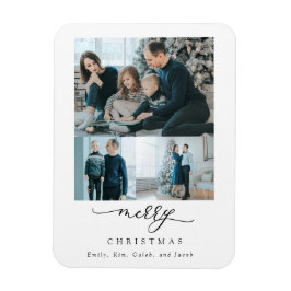 メリークリスマス3フォトコラージュモダンシック マグネット