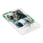 メリークリスマス3フォトコラージュリースホリデー マグネット (右側)