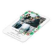 メリークリスマス3フォトコラージュリースホリデー マグネット (左側)