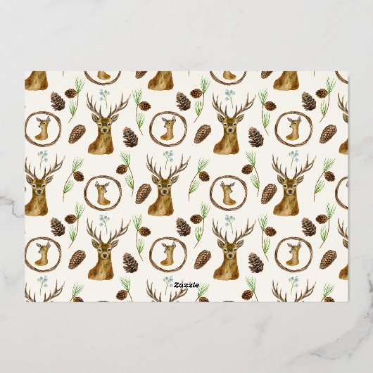 メリークリスマス3フォトコラージュ実在金ゴールド 箔シーズンカード (裏面)