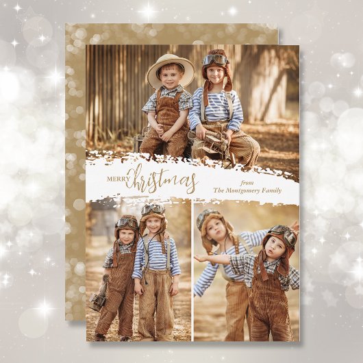 メリークリスマス3フォトコラージュ シーズンカード