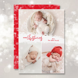 メリークリスマス3フォトコラージュ シーズンカード