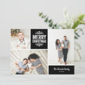 メリークリスマス3フォトコラージュ シーズンカード (スタンド正面)