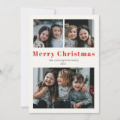 メリークリスマス3フォトシンプルクリスマスホリデーカード シーズンカード (正面)