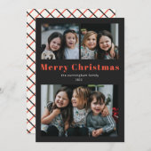 メリークリスマス3フォトシンプルクリスマスホリデーカード シーズンカード (正面/裏面)