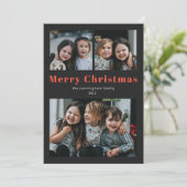 メリークリスマス3フォトシンプルクリスマスホリデーカード シーズンカード (スタンド正面)