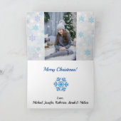 メリークリスマス3フォトシンプルテーマブルースノー シーズンカード (内部)