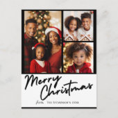 メリークリスマス3フォトホリデパーソナライズされたー シーズンポストカード (正面)