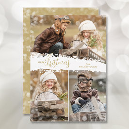 メリークリスマス3フォトホリデーカード シーズンカード