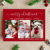 メリークリスマス3フォトホリデーポストカード シーズンポストカード