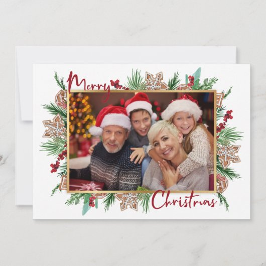 メリークリスマス3人の写真写真 シーズンカード (正面)