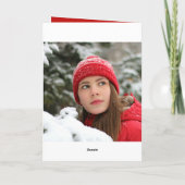 メリークリスマス3写真キャンディーケーンレッドテーマ穴 シーズンカード (裏面)