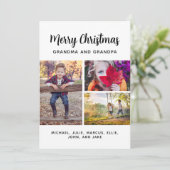 メリークリスマス3写真コラージュ祖父母Holid シーズンカード (スタンド正面)