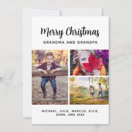 メリークリスマス3写真コラージュ祖父母Holid シーズンカード