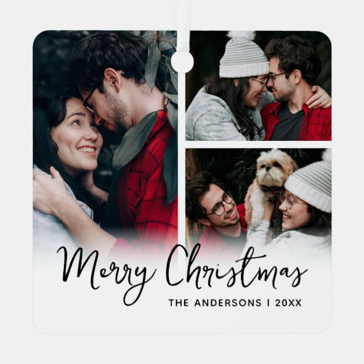 メリークリスマス3写真記念 メタルオーナメント (裏面)