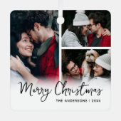 メリークリスマス3写真記念 メタルオーナメント (正面)