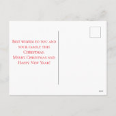 メリークリスマス3写真赤バッファロー シーズンポストカード (裏面)