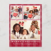 メリークリスマス3写真赤バッファロー シーズンポストカード (正面)