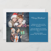 メリークリスマス3写真青家族 シーズンカード (裏面)
