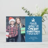 メリークリスマス3写真青家族 シーズンカード (スタンド正面)