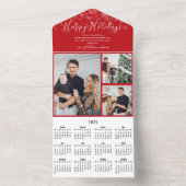 メリークリスマス3写真2024カレンダーカード オールインワン招待状 (内側)