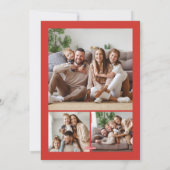 メリークリスマス3家族の写真コラージュ シーズンカード (裏面)