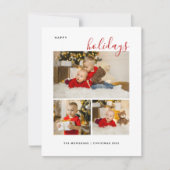 メリークリスマス3家族の写真コラージュhappy H シーズンカード (正面)