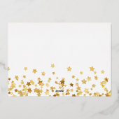 メリークリスマス3家族の写真 箔シーズンカード (裏面)