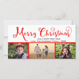 メリークリスマス3枚のフォトスクリプト – フォトカード シーズンカード
