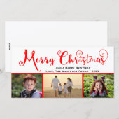 メリークリスマス3枚のフォトスクリプト – フォトカード シーズンカード (正面/裏面)