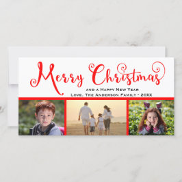 メリークリスマス3枚のフォトスクリプト – フォトカード シーズンカード