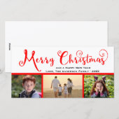 メリークリスマス3枚のフォトスクリプト – フォトカード シーズンカード (正面/裏面)