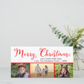 メリークリスマス3枚のフォトスクリプト – フォトカード シーズンカード (スタンド正面)