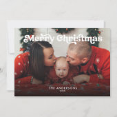メリークリスマス3 – フォトレトロタイポグラフィメッセージ シーズンカード (正面)