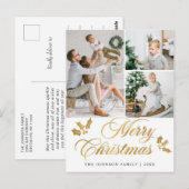 メリークリスマス3 PHOTOハッピーホリデーズグリーティング ポストカード (正面/裏面)