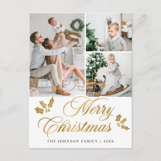 メリークリスマス3 PHOTOハッピーホリデーズグリーティング ポストカード (正面)