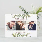 メリークリスマス4フォトグリーンカップル シーズンカード (スタンド正面)