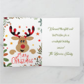 メリークリスマス4フォトコラージグリーンホリデーカード カード (内部)