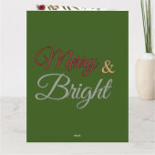 メリークリスマス4フォトコラージグリーンホリデーカード カード (裏面)