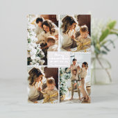 メリークリスマス4フォトコラージシルバー 箔シーズンカード (立ち正面)